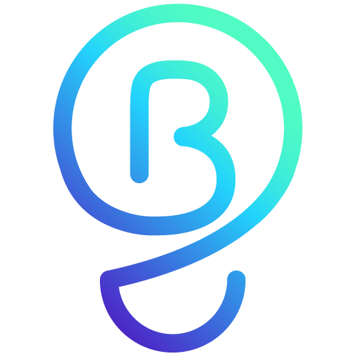 BrightShift gradient logo with eggshell green, mid tone blue and purple gradient.